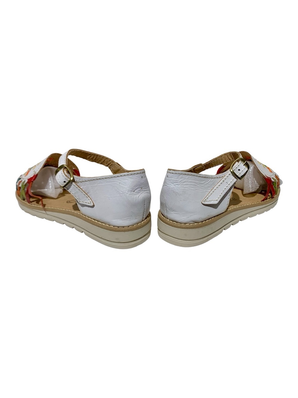 Women’s Art Esano de Ceja Floral Embroidered Closed Toe Leather Sandals Size 9 - Picture 5 of 6